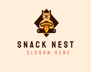 Cute Animal Pizza logo design