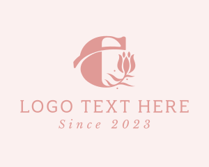Pink Flower Letter E  logo