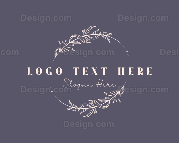 Feminine Floral Wreath Logo