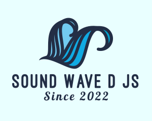 Surfing Beach Wave logo design