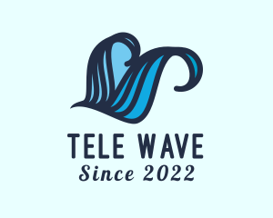 Surfing Beach Wave logo design