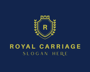 Royal Shield Wreath logo design