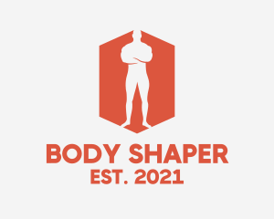 Red Masculine Man Body  logo design