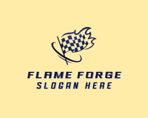 Fire Flag Racer logo design