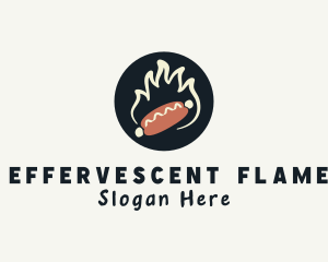 Flaming Hot Dog logo design