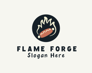 Flaming Hot Dog logo design