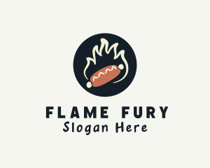 Flaming Hot Dog logo design