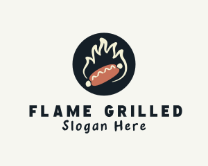 Flaming Hot Dog logo design