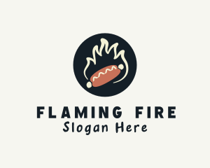 Flaming Hot Dog logo design