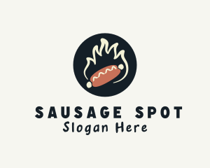 Flaming Hot Dog logo design