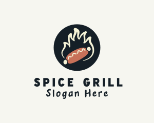 Flaming Hot Dog logo design