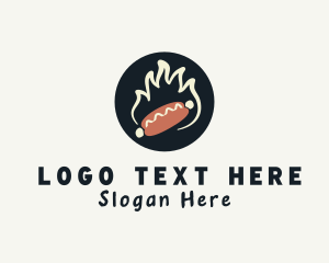 Bun - Flaming Hot Dog logo design