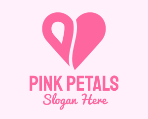 Pink Minimalist Heart logo design