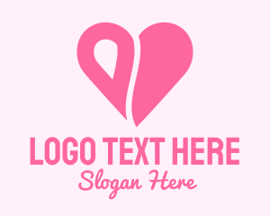 Engagement - Pink Minimalist Heart logo design