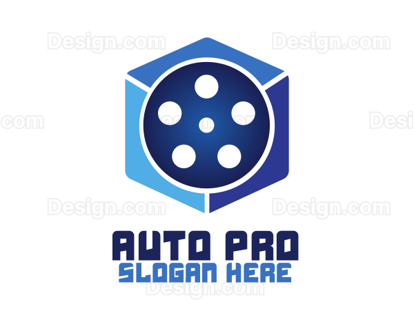 Movie Reel Cube Logo