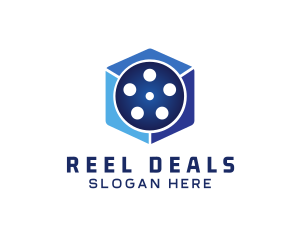 Film Reel Cube logo design