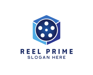 Film Reel Cube logo design