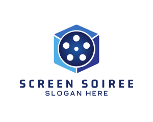 Film Reel Cube logo design