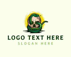 Skeleton Skull Snake Logo