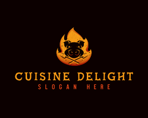 Fire Pork Barbecue logo design