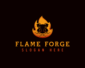 Fire Pork Barbecue logo design