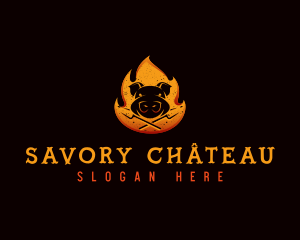 Fire Pork Barbecue logo design