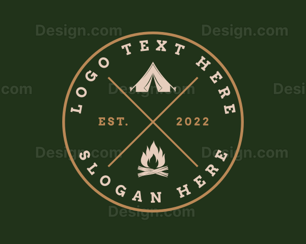 Camping Bonfire Tent Logo