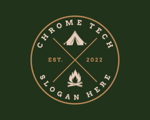 Camping Bonfire Tent Logo