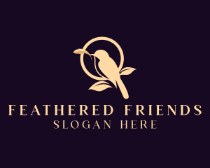 Feather Sparrow Bird logo design