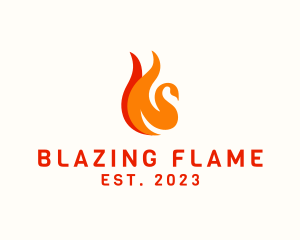 Flaming Swan Bird  logo design