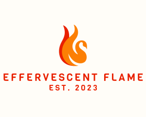 Flaming Swan Bird  logo design