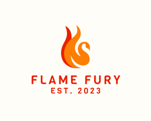 Flaming Swan Bird  logo design