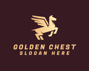 Golden Winged Pegasus logo design