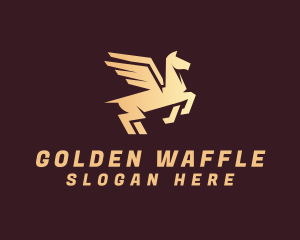 Golden Winged Pegasus logo design