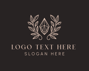 Crystal Jewelry Wreath logo design