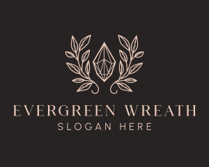 Crystal Jewelry Wreath logo design