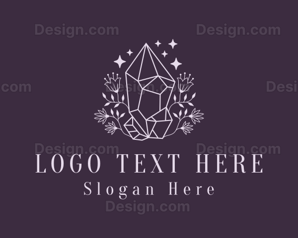 Flower Crystal Gemstone Logo