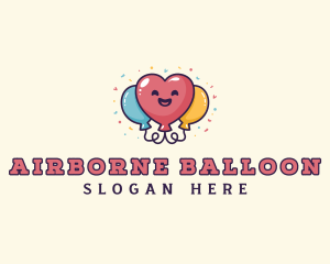 Heart Balloon Party logo design