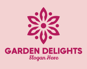 Pink Flower Spa Massage  logo design