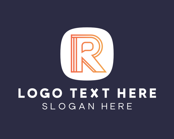 Chat Outline Letter R logo