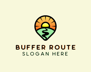 Travel Route Navigator logo design