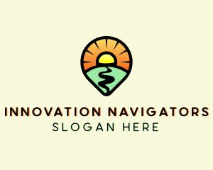 Travel Route Navigator logo design