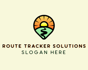 Travel Route Navigator logo design