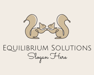 Twin Squirrel Scribble logo