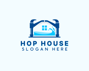 House Water Faucet  logo design