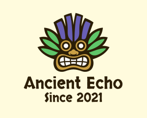 Aztec Tropical Tribal Mask logo design