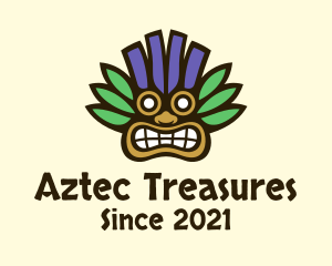 Aztec Tropical Tribal Mask logo design