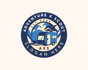 Adventure Getaway Caravan logo design