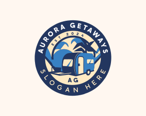 Adventure Getaway Caravan logo design