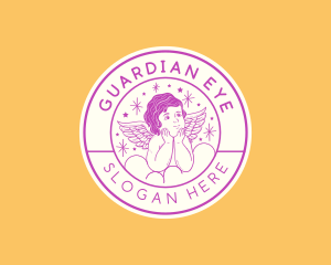 Retro Cherubim Angel logo design